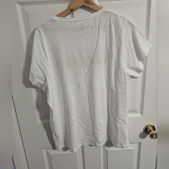 J. Crew Womens 2X Shirt Cheers Collector Tee White Short Sleeve Plus Size - Picture 2 of 4